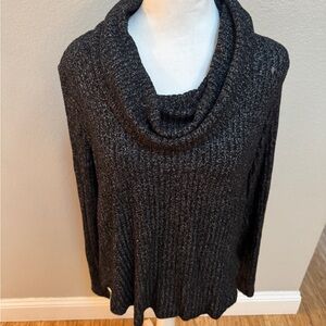 Lucky Brand Cowl Neck Long Sleeve Sweater - Charcoal